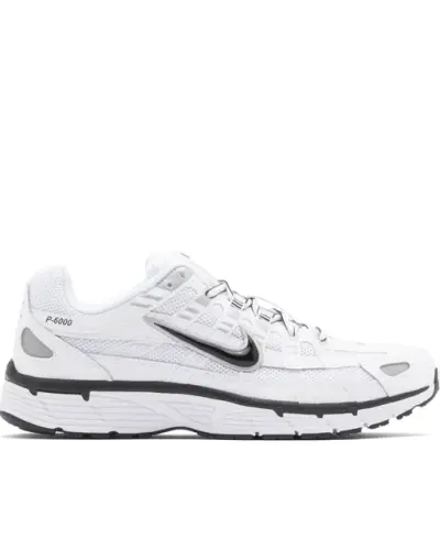 Nike P-6000 White Metallic Silver Black